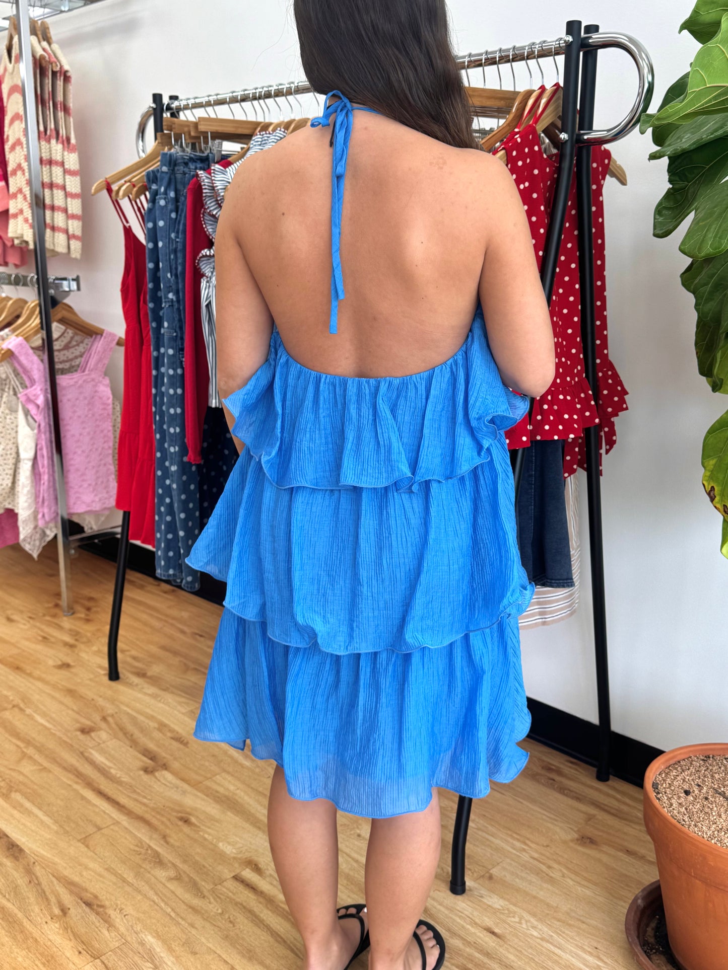 Tiered Ruffled Halter Dress Dress