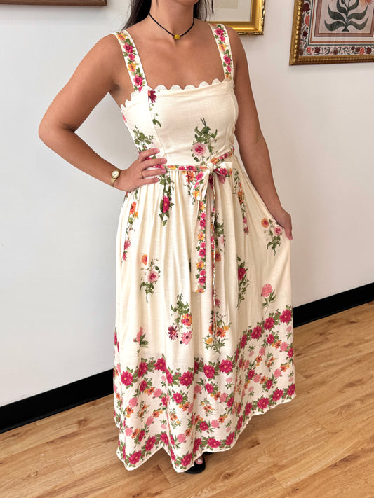 Pink Floral Trellis Dress Dress