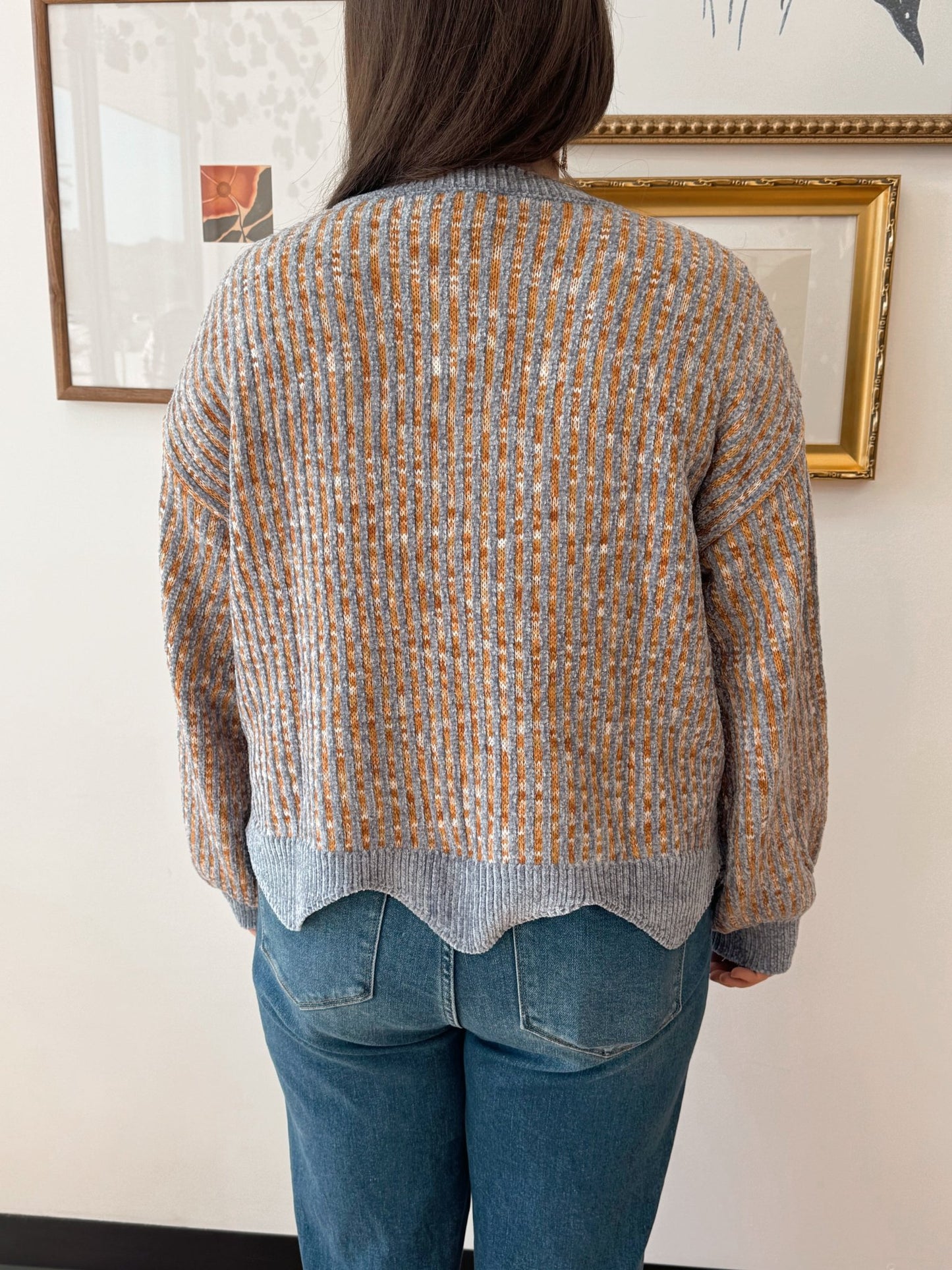 Plus Cozy Scallop Sweater Shirts & Tops