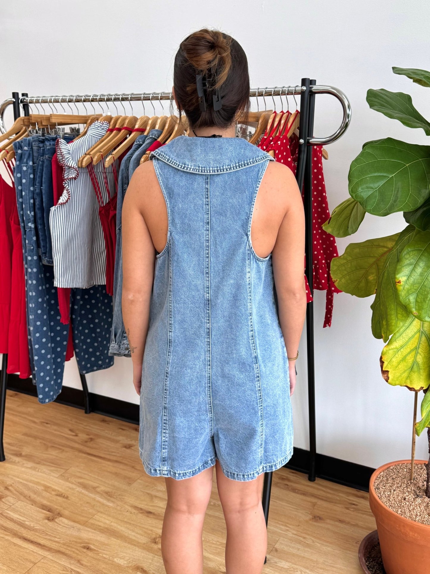 Prairie Denim Charm Romper Romper