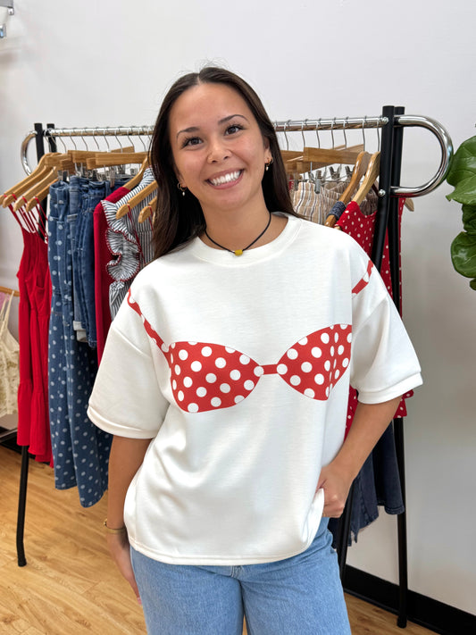 Playful Polka Dot Bikini Tee Shirts & Tops