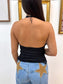 Lace Trimmed Halter Top