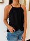 Textured Halter Overlay Top Shirts & Tops