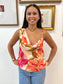 Asymmetric Cowl Neck Floral Tank Shirts & Tops