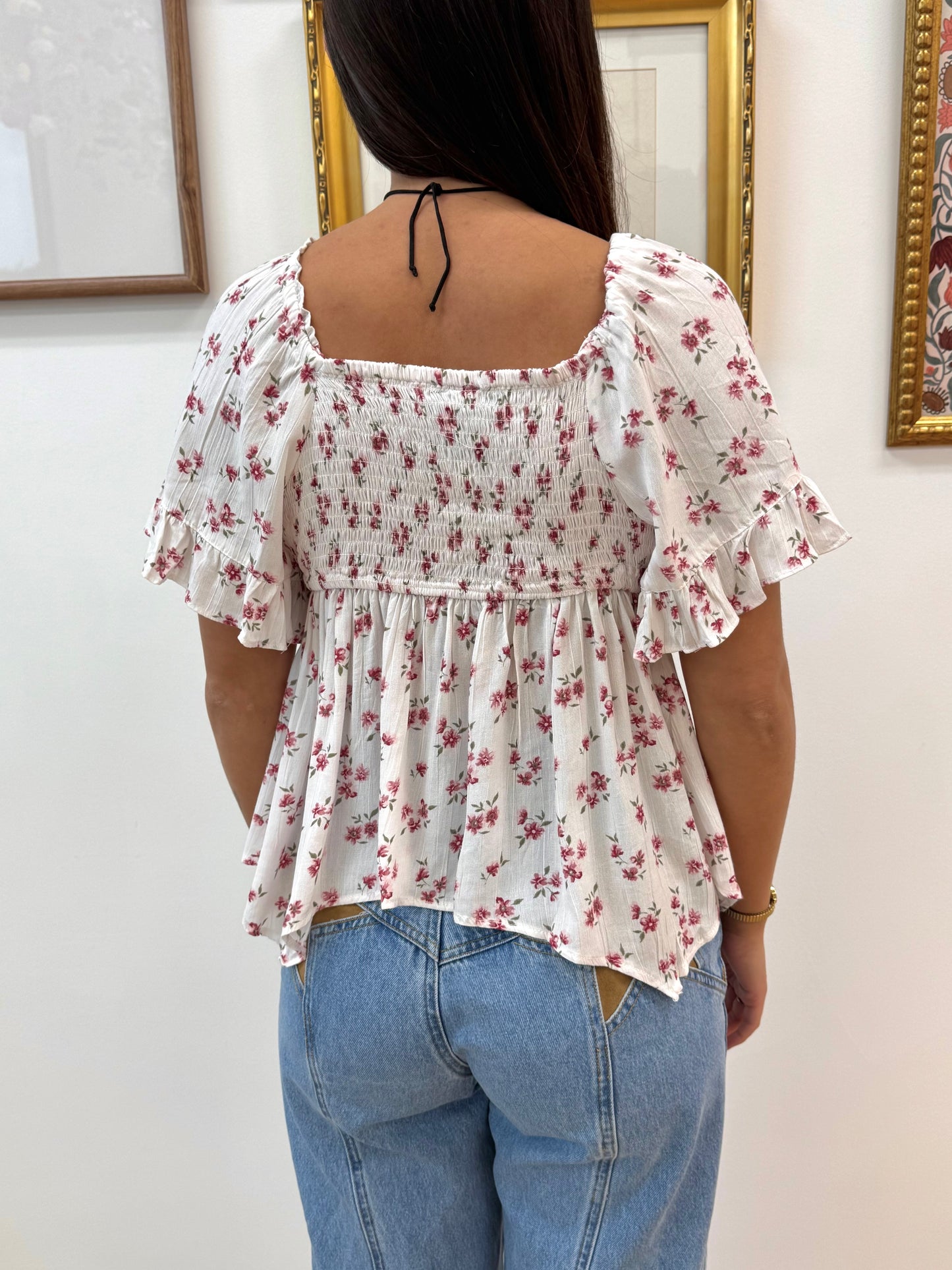 Hanky Hem Floral Top