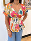 Bright Floral Twist Top Shirts & Tops