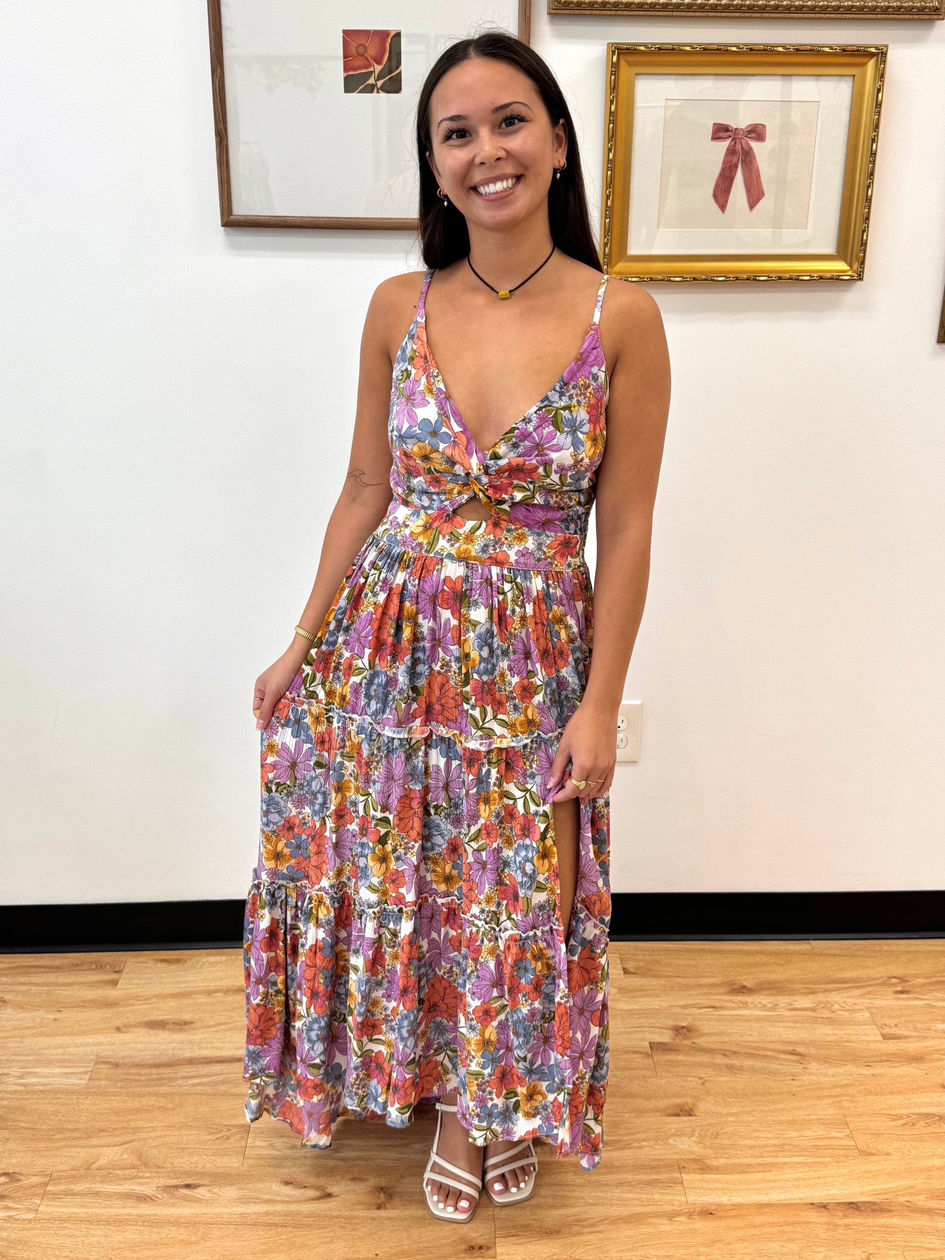 Bright Floral High Low Dress Dress