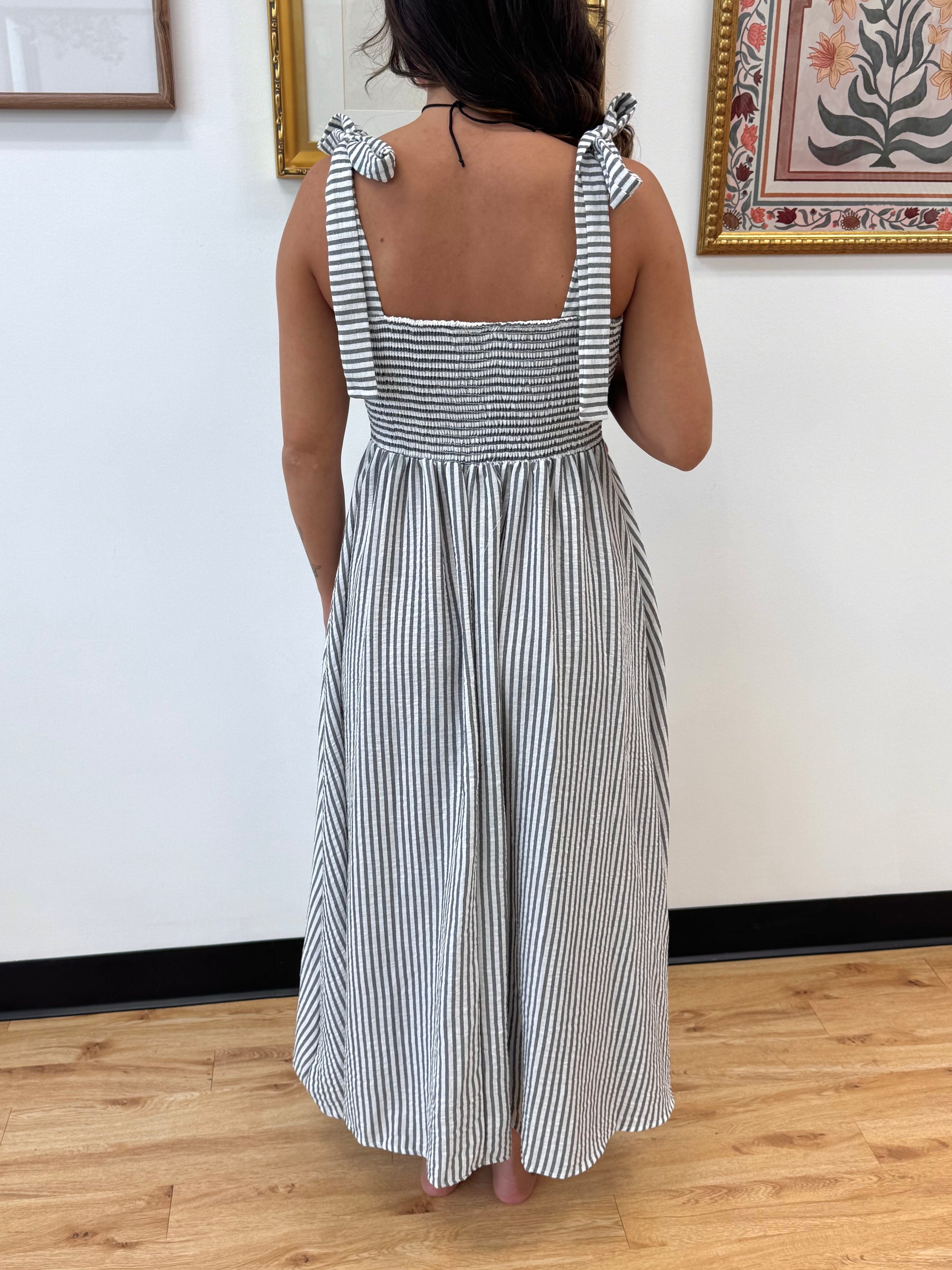 Navy Mixed Patterned Midi Dress Dress