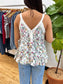 Floral Lace Trim Tank Top