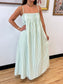 Stripe Print Pleated Maxi Dress Dress