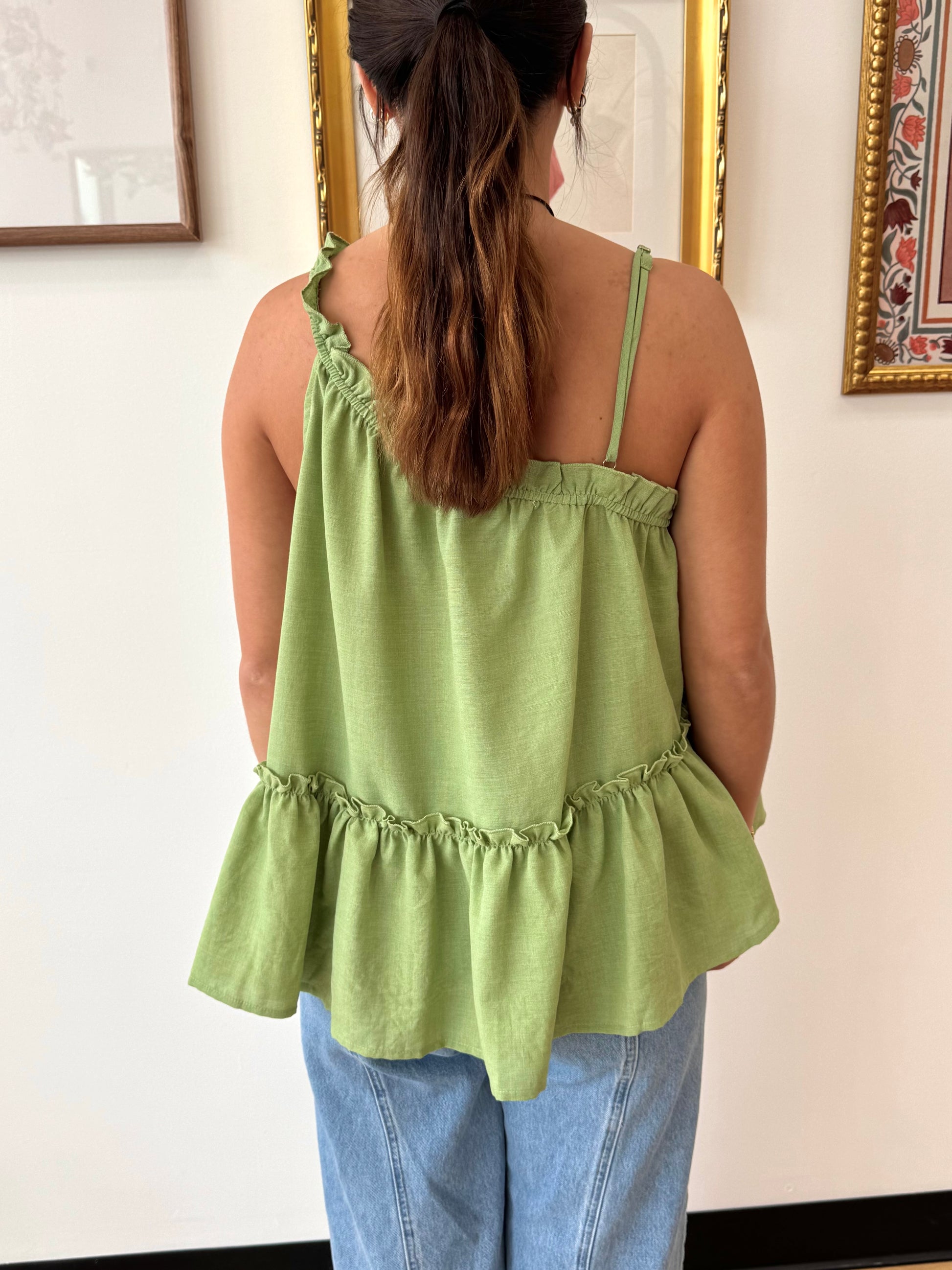One Shoulder Ruffled Tank Top Shirts & Tops