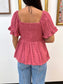 Eyelet Embroidered Twist Top