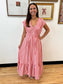 Pleated Waist Stripe Maxi Dress Dress