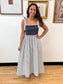 Navy Mixed Patterned Midi Dress Dress