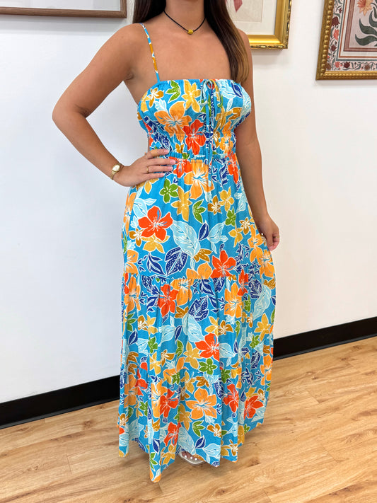 Tropical Hibiscus Maxi Dress Dress
