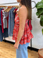 Red Paisley Tank Top Shirts & Tops