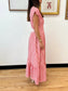 Pleated Waist Stripe Maxi Dress Dress