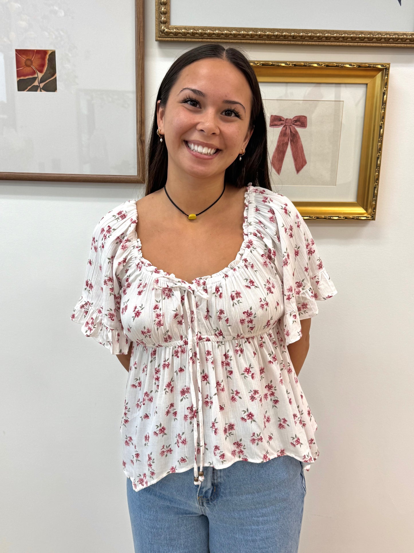 Hanky Hem Floral Top