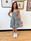 Teal Floral Smocked Dress Dress