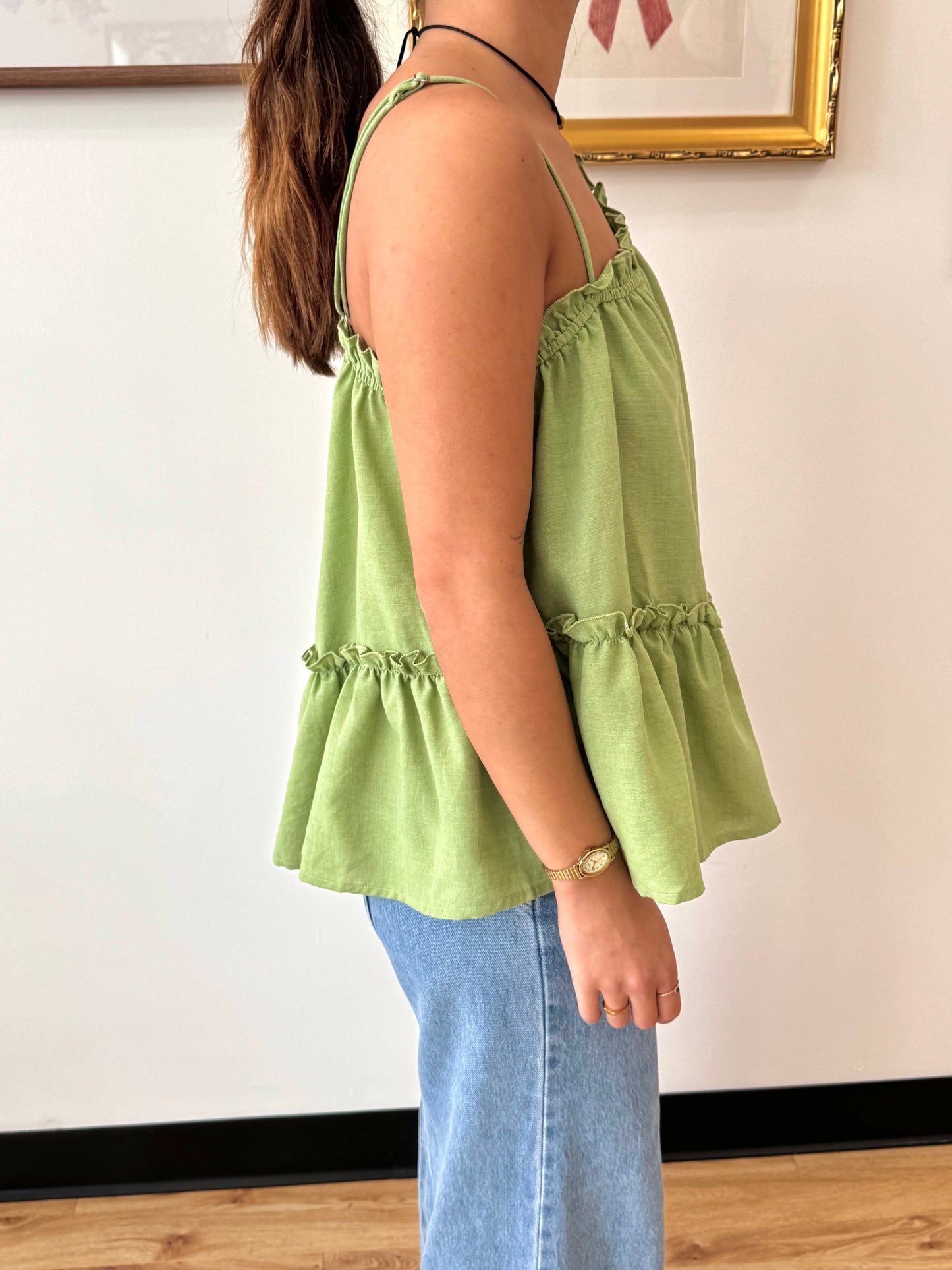 One Shoulder Ruffled Tank Top Shirts & Tops