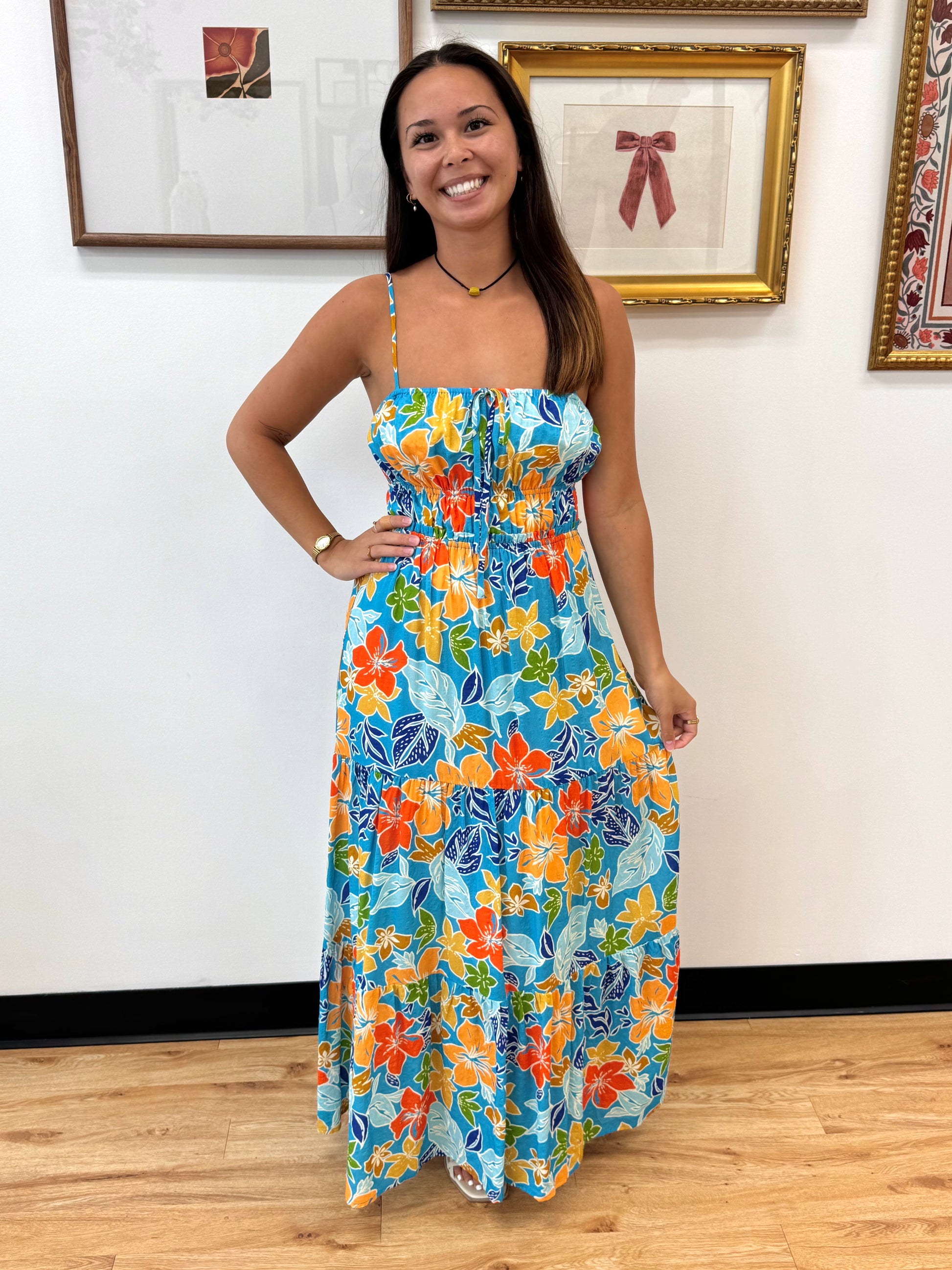 Tropical Hibiscus Maxi Dress Dress