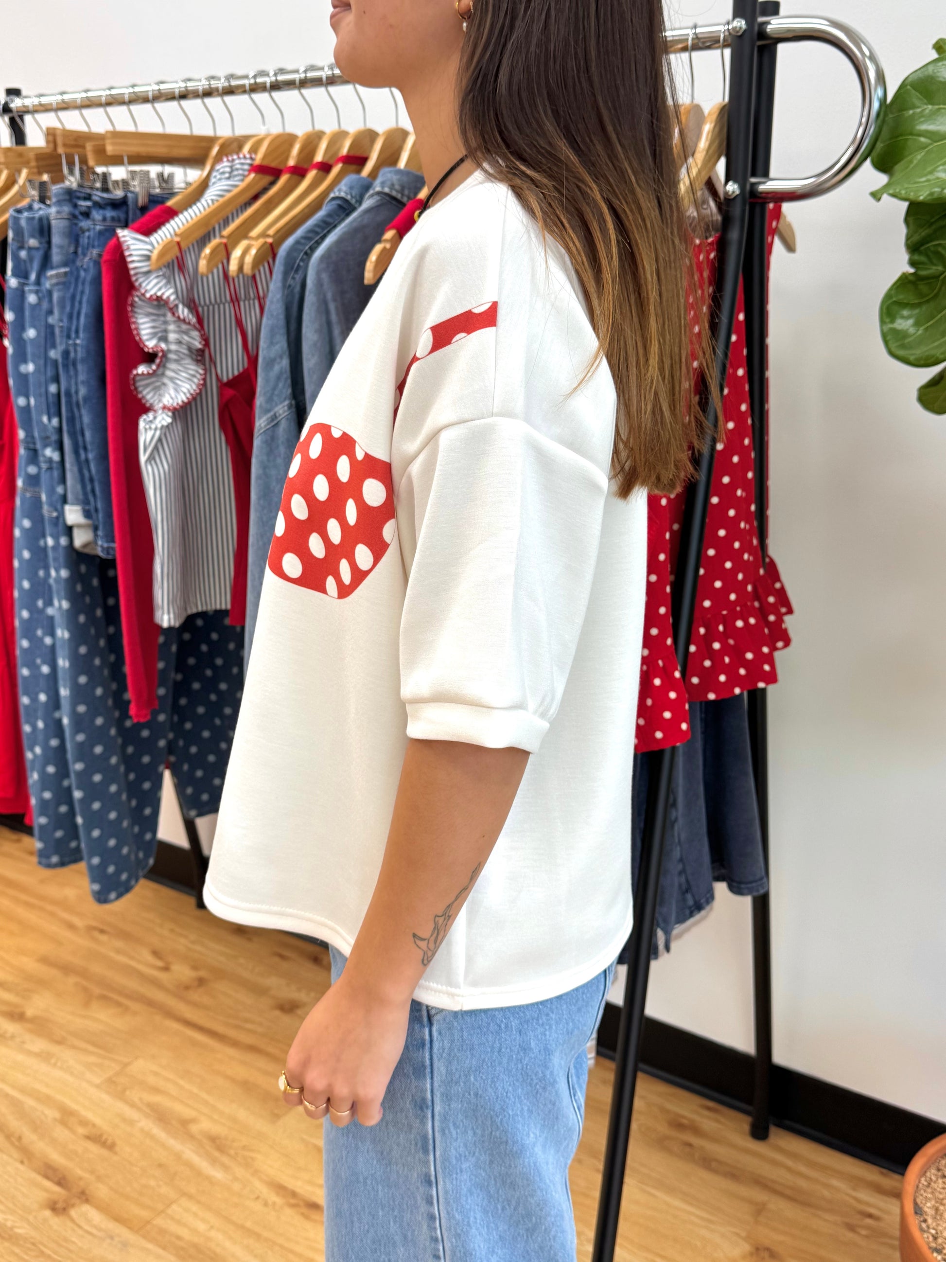 Playful Polka Dot Bikini Tee Shirts & Tops