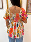 Bright Floral Twist Top Shirts & Tops