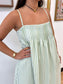 Stripe Print Pleated Maxi Dress Dress