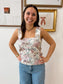 Floral Square Neck Tank Top Shirts & Tops