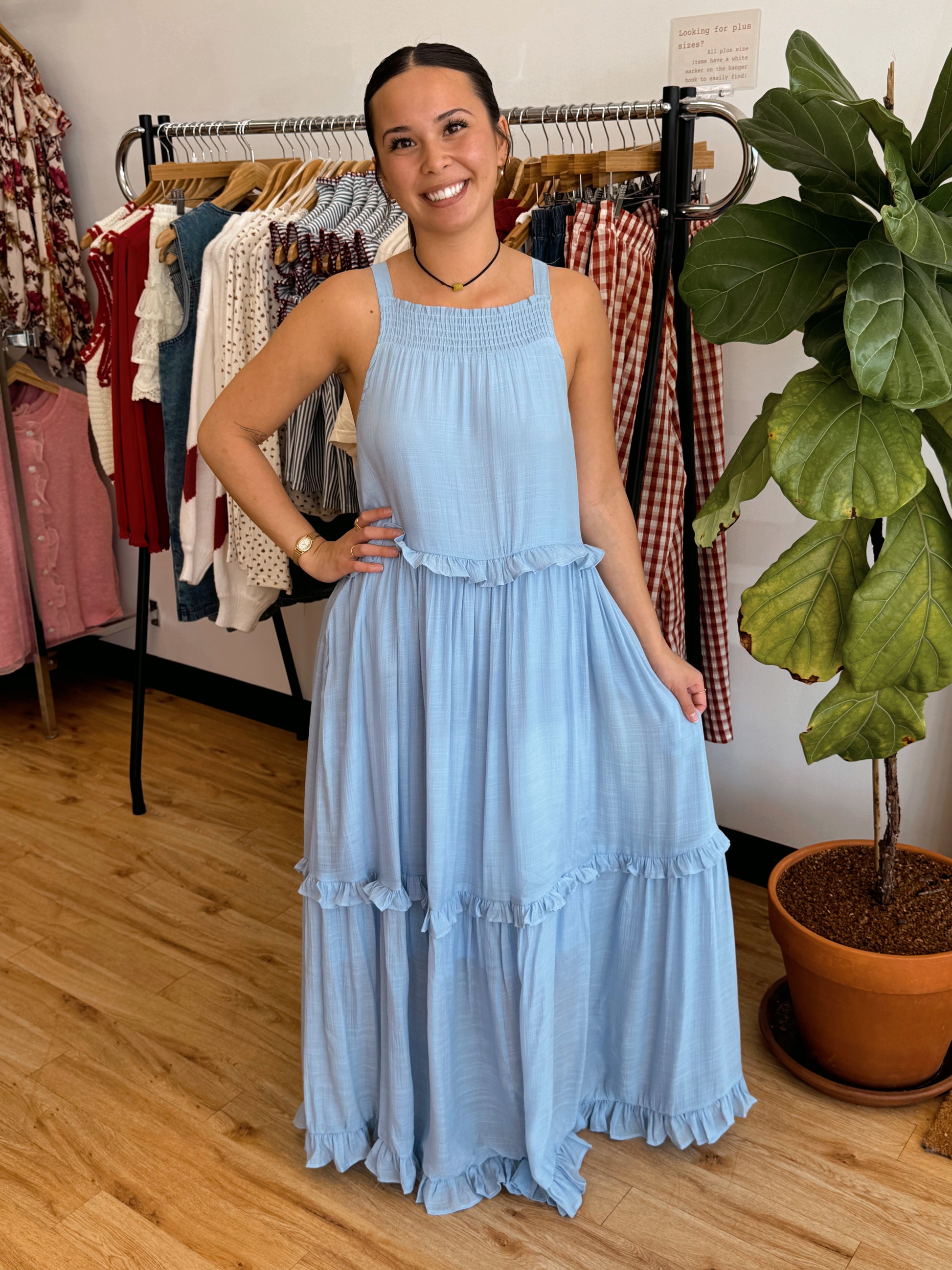 Smocked Tiered Halter Dress Dress