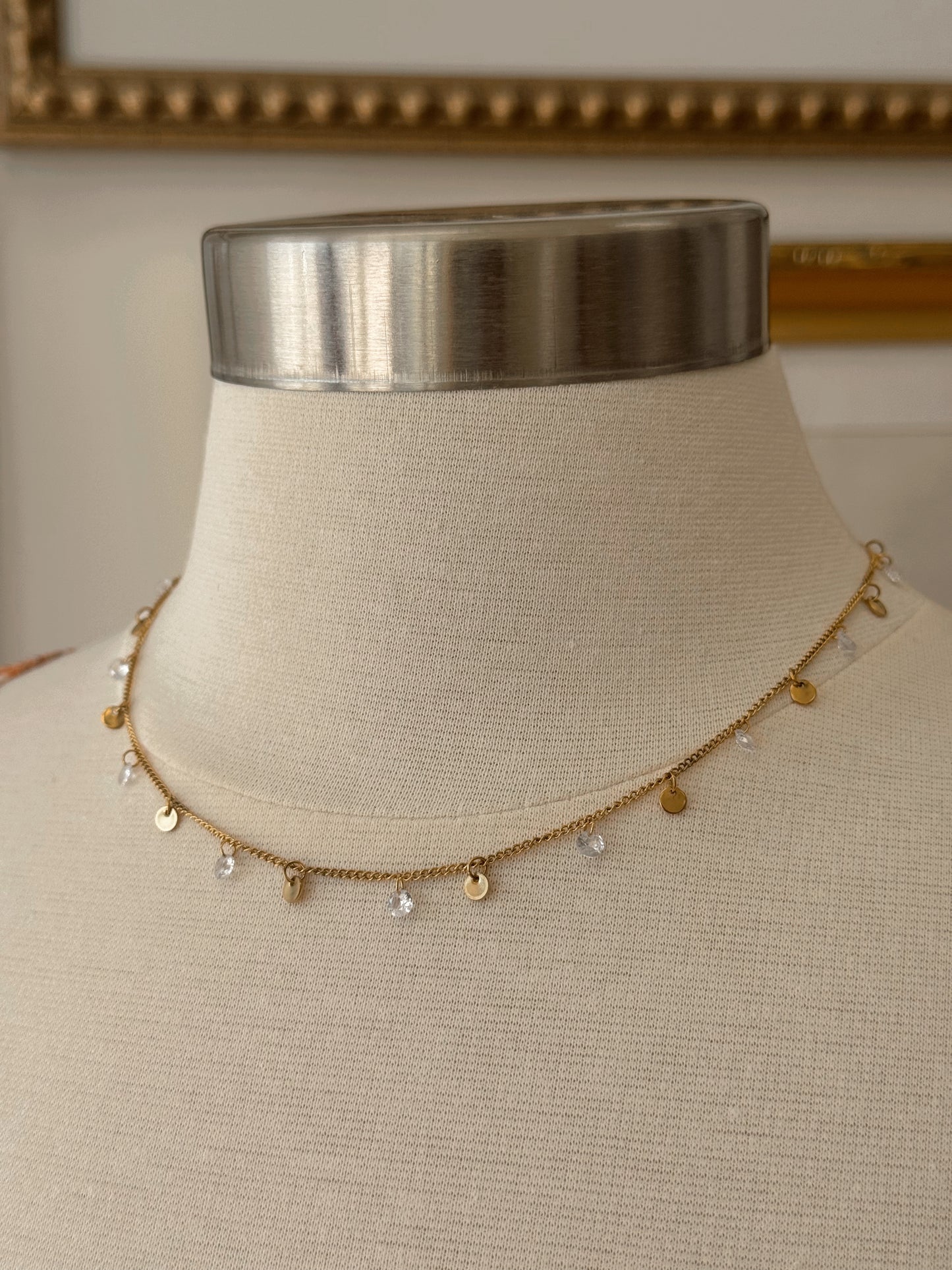 Diamonds & Gold Charm Necklace