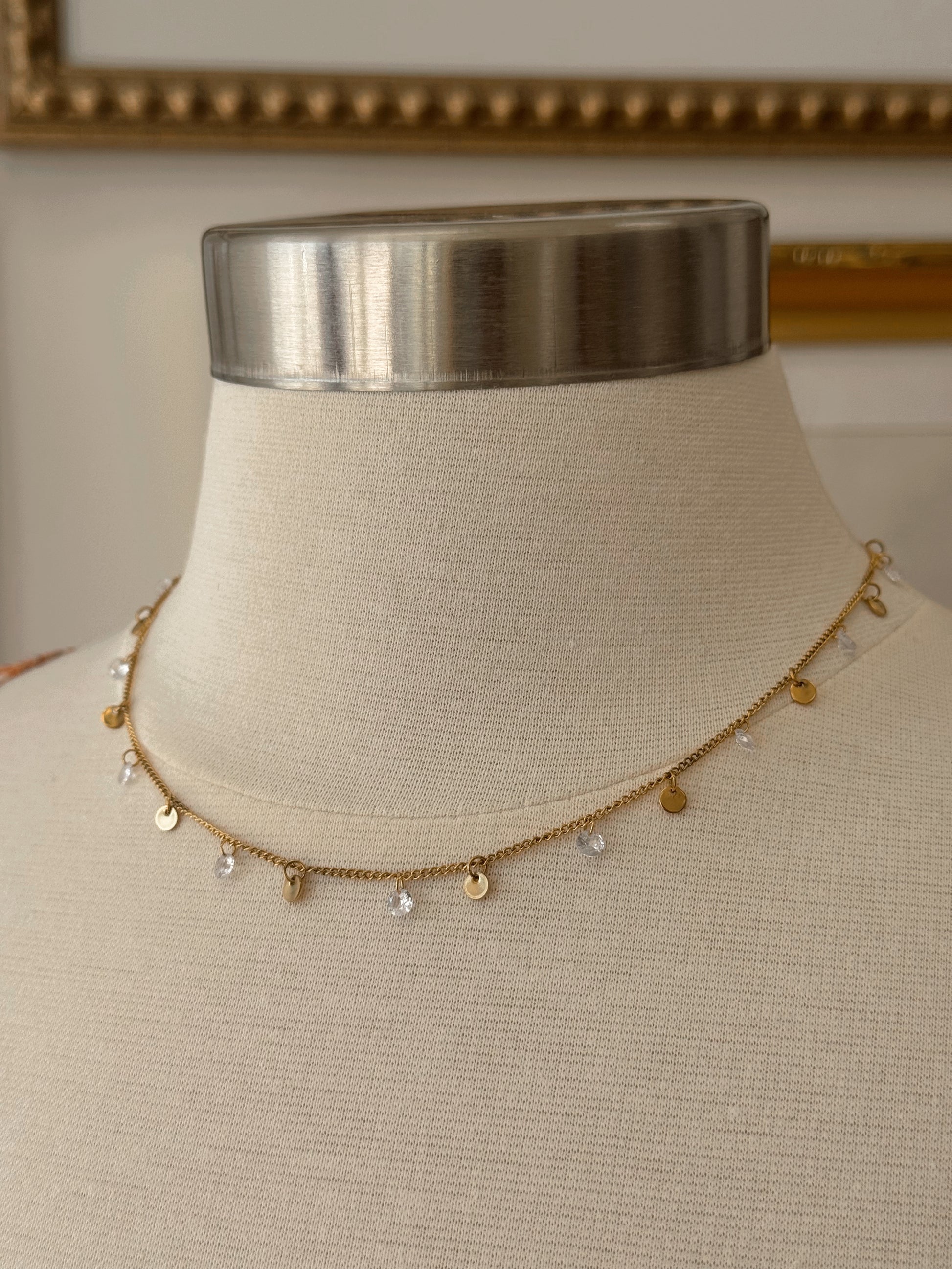 Diamonds & Gold Charm Necklace