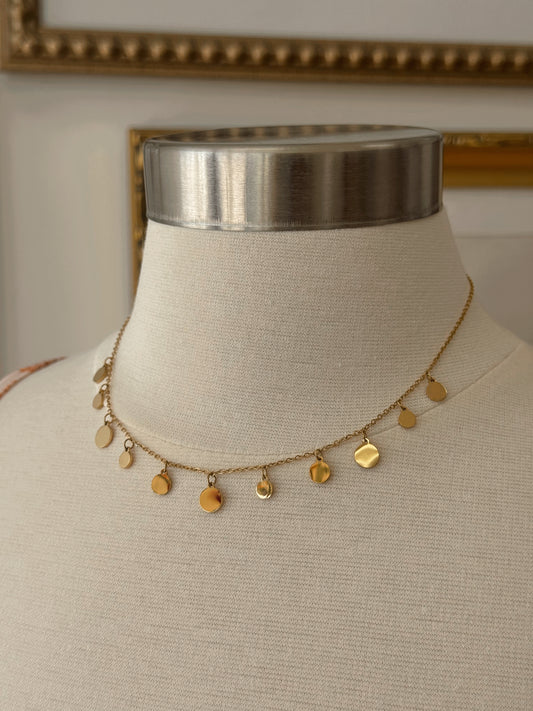 Gold Coin Charm Necklace