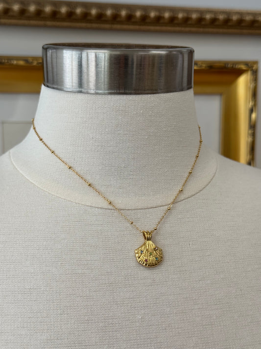 Seaside Scallop Charm Necklace Necklaces