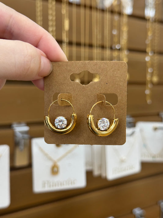 Starlight Zircon Hoop Earrings Earrings