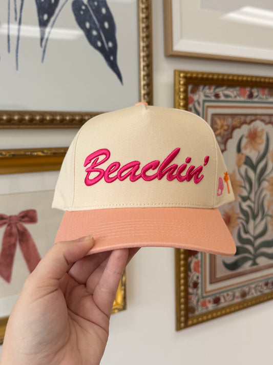 Beachin' Embroidered Trucker Hat Hat