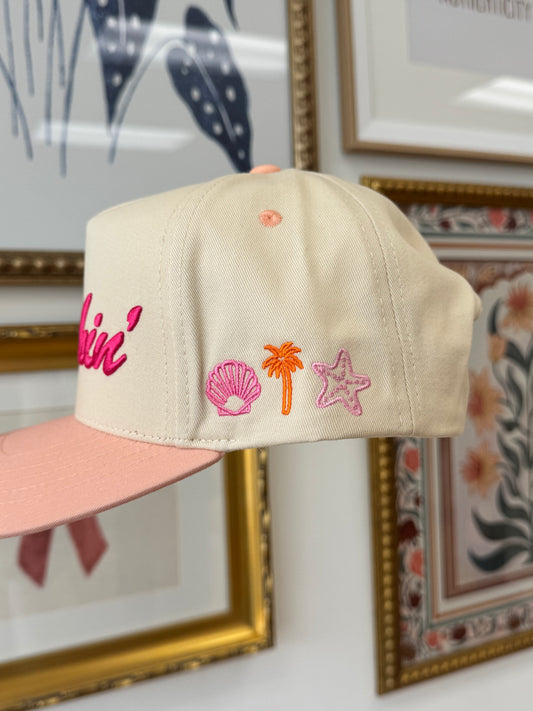 Beachin' Embroidered Trucker Hat Hat