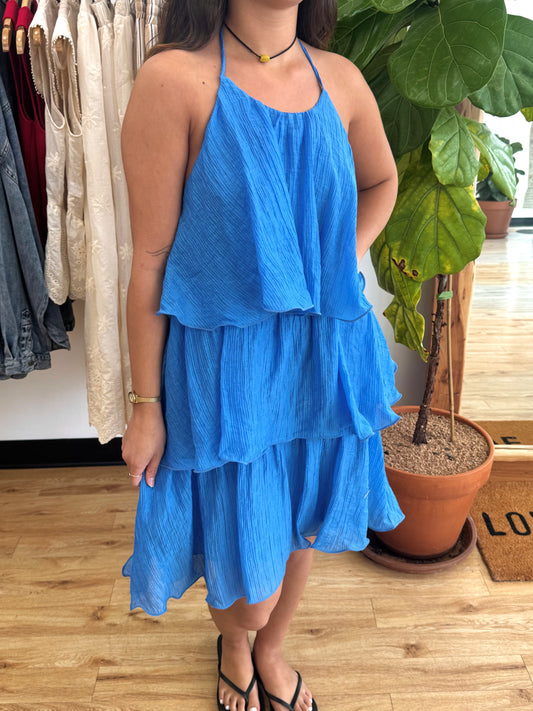Tiered Ruffled Halter Dress Dress