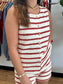 Red Striped Knit Tank Top Shirts & Tops