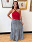Gingham Tiered Maxi Skirt Skirt