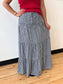 Gingham Tiered Maxi Skirt Skirt