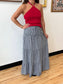 Gingham Tiered Maxi Skirt Skirt