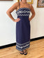 Embroidered Border Cotton Midi Dress Dress