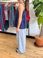 Striped Cotton Wide-Leg Pants Pants