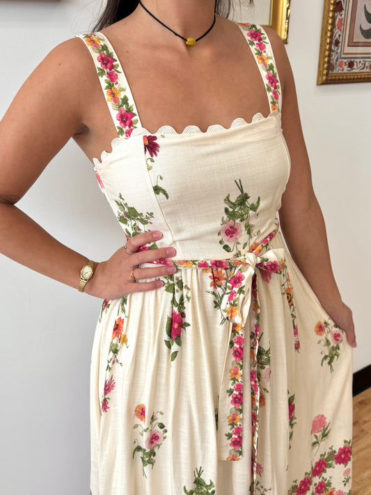 Pink Floral Trellis Dress Dress