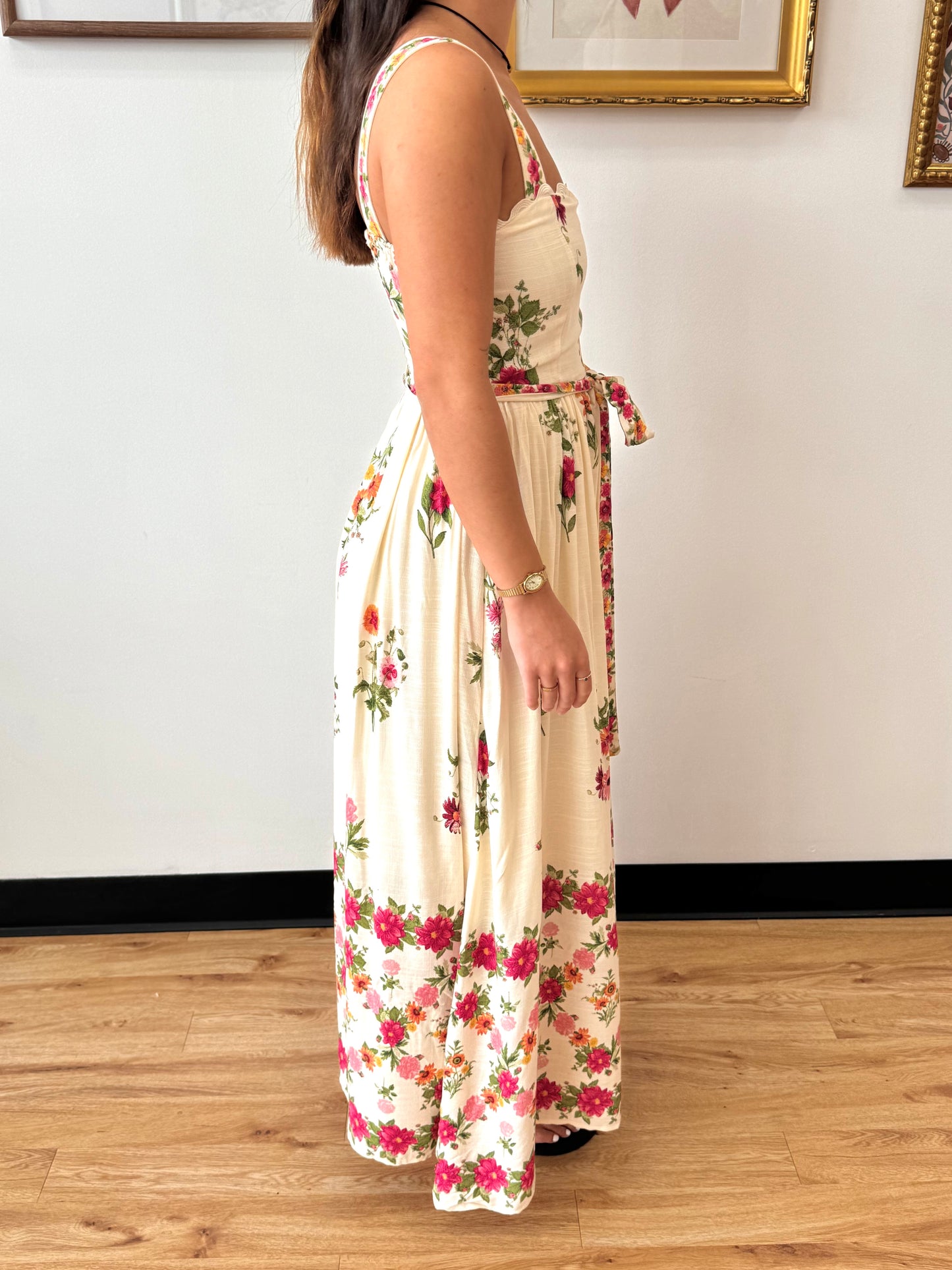 Pink Floral Trellis Dress Dress