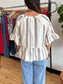 Striped Weave Ruffle Top Shirts & Tops