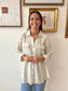 Sage Striped Button Down Top Shirts & Tops
