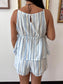 Baby Blue Striped Shorts Shorts
