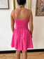 Basque Waist Pink Mini Dress Dress